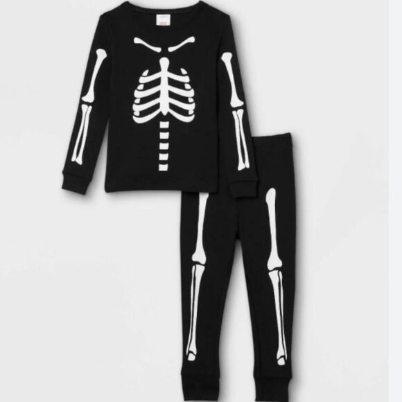Skeleton PJs Pajamas Set Comfy Long Sleeve & Leggings Pants (M) - Picture 3 of 3
